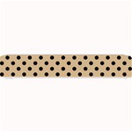 Polka Dots - Black on Tan Brown Small Bar Mat