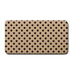 Polka Dots - Black on Tan Brown Medium Bar Mat