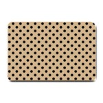 Polka Dots - Black on Tan Brown Small Doormat