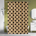 Polka Dots - Black on Tan Brown Shower Curtain 48  x 72  (Small)