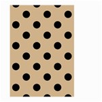 Polka Dots - Black on Tan Brown Large Garden Flag (Two Sides)