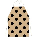 Polka Dots - Black on Tan Brown Full Print Apron