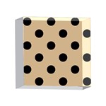 Polka Dots - Black on Tan Brown 4 x 4  Acrylic Photo Block