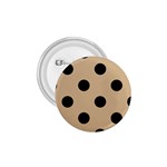 Polka Dots - Black on Tan Brown 1.75  Button