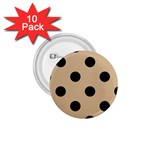 Polka Dots - Black on Tan Brown 1.75  Button (10 pack)