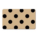 Polka Dots - Black on Tan Brown Magnet (Rectangular)