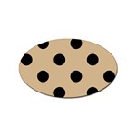 Polka Dots - Black on Tan Brown Sticker Oval (100 pack)