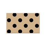 Polka Dots - Black on Tan Brown Sticker Rectangular (100 pack)