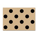 Polka Dots - Black on Tan Brown Sticker A4 (10 pack)