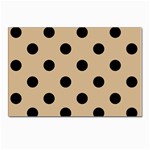 Polka Dots - Black on Tan Brown Postcard 4 x 6  (Pkg of 10)