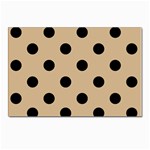Polka Dots - Black on Tan Brown Postcards 5  x 7  (Pkg of 10)