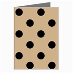 Polka Dots - Black on Tan Brown Greeting Card