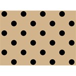 Polka Dots - Black on Tan Brown Birthday Cake 3D Greeting Card (7x5)