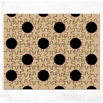 Polka Dots - Black on Tan Brown Jigsaw Puzzle (Rectangular)