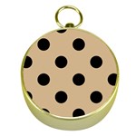 Polka Dots - Black on Tan Brown Gold Compass