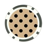 Polka Dots - Black on Tan Brown Poker Chip Card Guard (10 pack)