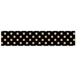 Polka Dots - Tan Brown on Black Flano Scarf (Small)