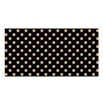 Polka Dots - Tan Brown on Black Satin Shawl