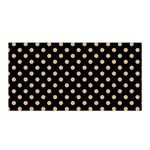 Polka Dots - Tan Brown on Black Satin Wrap