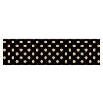 Polka Dots - Tan Brown on Black Satin Scarf (Oblong)