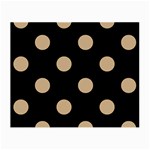Polka Dots - Tan Brown on Black Small Glasses Cloth