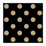 Polka Dots - Tan Brown on Black Medium Glasses Cloth (2 Sides)