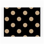 Polka Dots - Tan Brown on Black Large Glasses Cloth