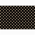Polka Dots - Tan Brown on Black Collage 12  x 18 