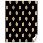 Polka Dots - Tan Brown on Black Canvas 18  x 24 