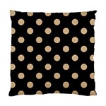 Polka Dots - Tan Brown on Black Standard Cushion Case (Two Sides)