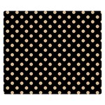 Polka Dots - Tan Brown on Black Double Sided Flano Blanket (Small)