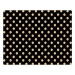 Polka Dots - Tan Brown on Black Double Sided Flano Blanket (Large)