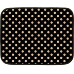 Polka Dots - Tan Brown on Black Fleece Blanket (Mini)