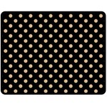 Polka Dots - Tan Brown on Black Fleece Blanket (Medium) (One Side)