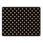 Polka Dots - Tan Brown on Black Fleece Blanket (Small) (One Side)