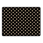 Polka Dots - Tan Brown on Black Double Sided Fleece Blanket (Small) (Two Sides)