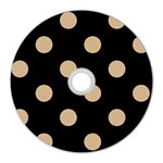 Polka Dots - Tan Brown on Black CD Wall Clock