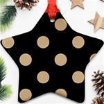 Polka Dots - Tan Brown on Black Star Ornament (Two Sides)