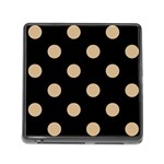 Polka Dots - Tan Brown on Black Memory Card Reader (Square)