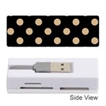 Polka Dots - Tan Brown on Black Memory Card Reader (Stick)
