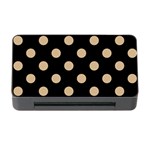 Polka Dots - Tan Brown on Black Memory Card Reader with CF