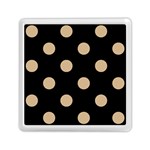Polka Dots - Tan Brown on Black Memory Card Reader with Storage (Square)