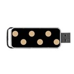 Polka Dots - Tan Brown on Black Portable USB Flash (One Side)