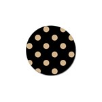 Polka Dots - Tan Brown on Black Golf Ball Marker (4 pack)