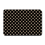 Polka Dots - Tan Brown on Black Small Doormat
