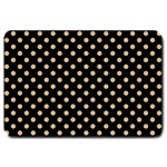 Polka Dots - Tan Brown on Black Large Doormat