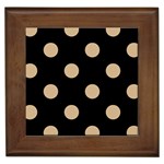 Polka Dots - Tan Brown on Black Framed Tile