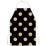 Polka Dots - Tan Brown on Black Full Print Apron