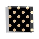 Polka Dots - Tan Brown on Black 4 x 4  Acrylic Photo Block