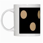 Polka Dots - Tan Brown on Black Black Mug